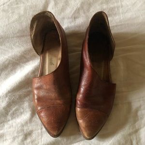 Free People Brown Leather Royale Flat